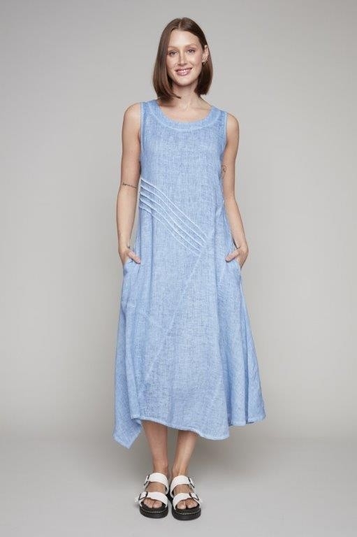 CARRÉ NOIR Robe longue assymétrique C-Denim Taille L