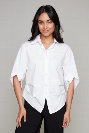 CARRÉ NOIR Chemisier avec détails mode C-Blanc