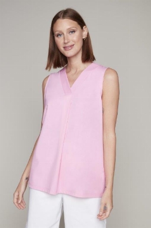 CARRÉ NOIR Camisole de ligne A avec pli à l'avant C-Rose