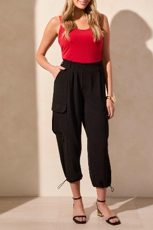TRIBAL Pantalon cargo à jambes larges  C-Noir