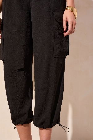 TRIBAL Pantalon cargo à jambes larges  C-Noir