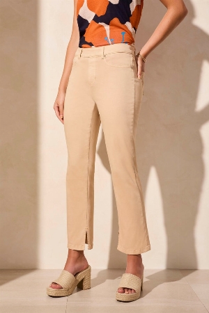 TRIBAL Pantalon pull on à jambes droites avec fentes au bas