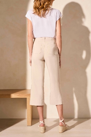 TRIBAL Capri à jambe larges et taille haute C- Chêne