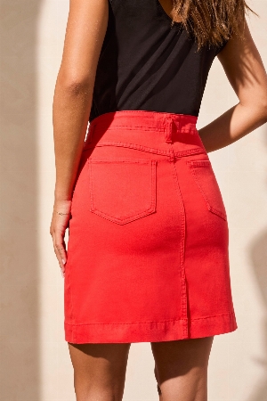 TRIBAL Jupe-culotte pull on en denim avec poches C-Baies