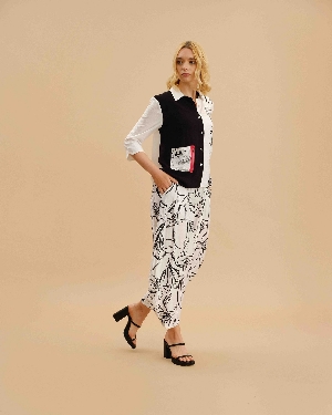FASHION CO. Pantalon de coupe ample  C- Blanc