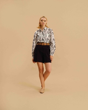 FUNSPORT Chemisier avec broderie à motifs floraux C-Blanc