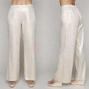 CARRÉ NOIR Pantalon pull on à jambes larges C- Beige Or