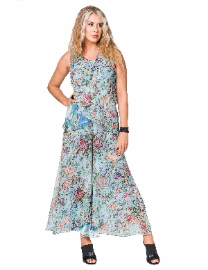 MINKAS Palazzo de tissu fluide réversible C-Multi Taille XXL
