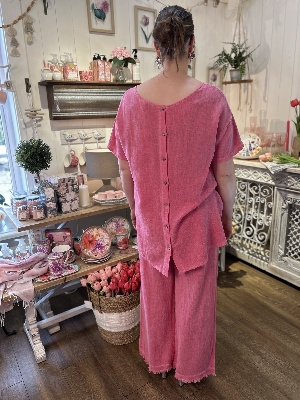 PAOLO TRICOT Tunique boutonniêre au dos C-Corail