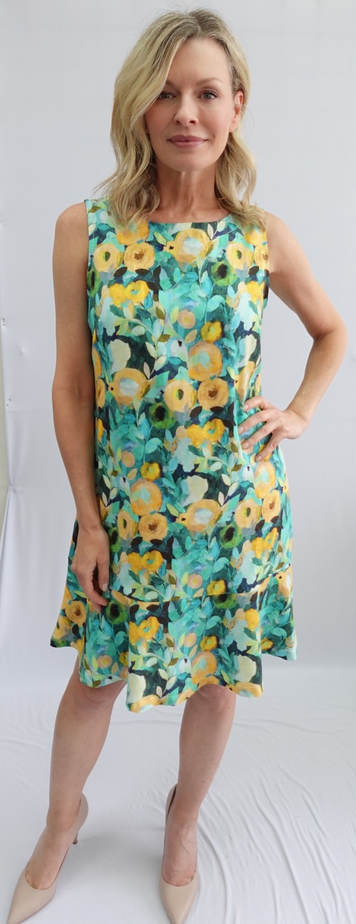 SOFT WORK Robe courte sans manche imprimé C- Multi Taille L