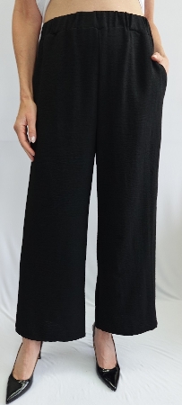 SOFT WORK Pantalon pull on à jambes droites C-Noir