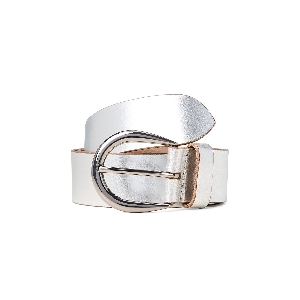 ECO7DISTRIBUTION Ceinture de cuir à boucle argent C-Argent