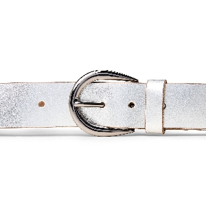 ECO7DISTRIBUTION Ceinture de cuir à boucle argent C-Argent
