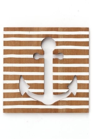 ADV Décoration murale avec ancre découpée C- Naturel et crème