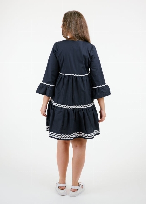 SHANNON PASSERO Robe avec détail de galon ondulé blanc C-Blanc Taille M