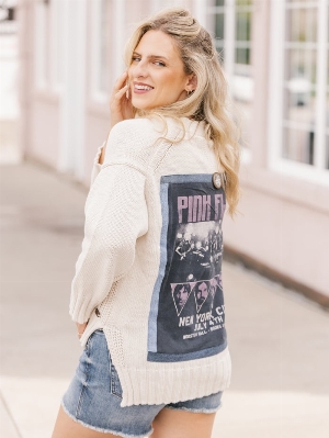 SHANNON PASSERO Cardigan de tricot à gros boutons C-Crème