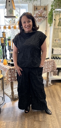 SHANNON PASSERO Blouse sans manche froissée C-Noir Taille L