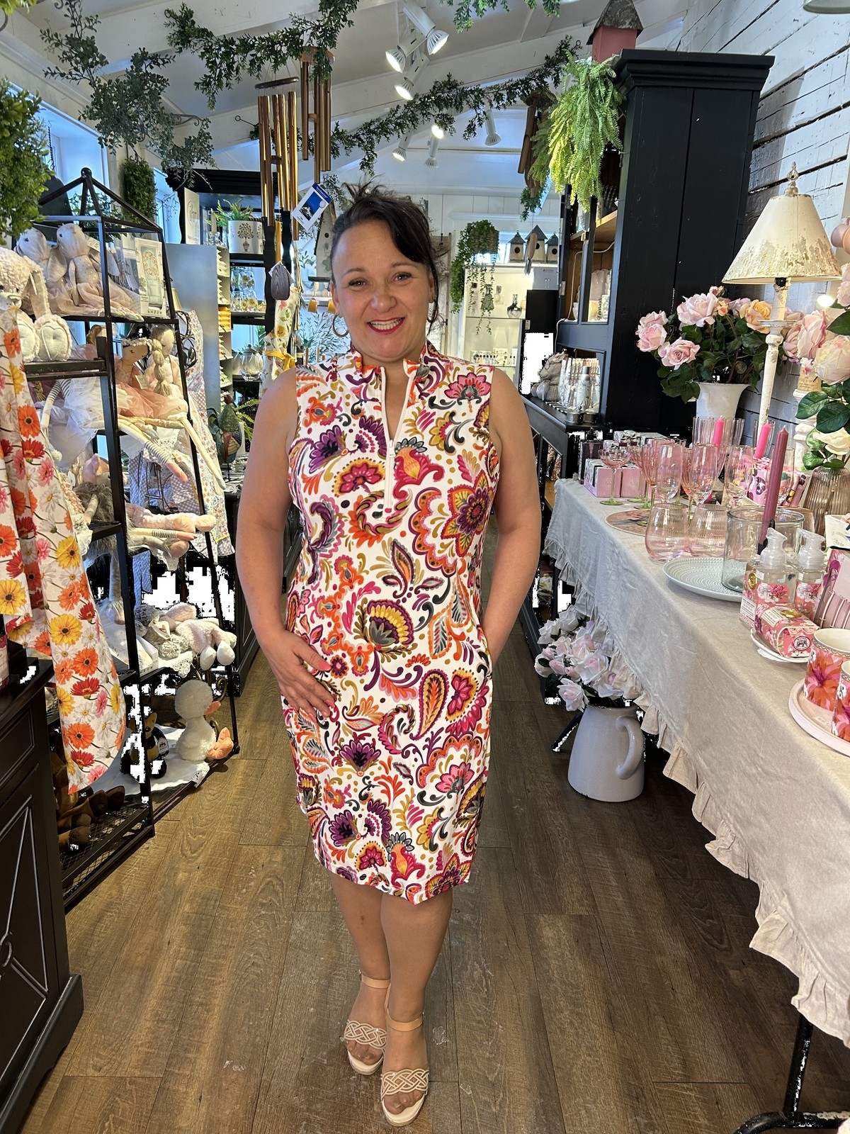 CARRÉ NOIR  Robe sans manche à imprimé floral C- Multi