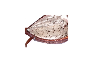 NAPPA Sac à bandoulière style 'Banane' en cuir véritable C-Brandy
