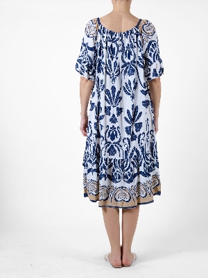 AMBRA Robe de style paysanne à imprimé floral  C-Marine
