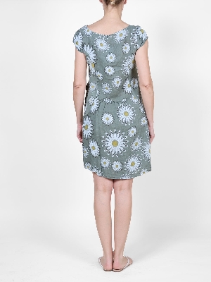 ANGELA MARA Robe courte imprimé Marguerites C-Kaki