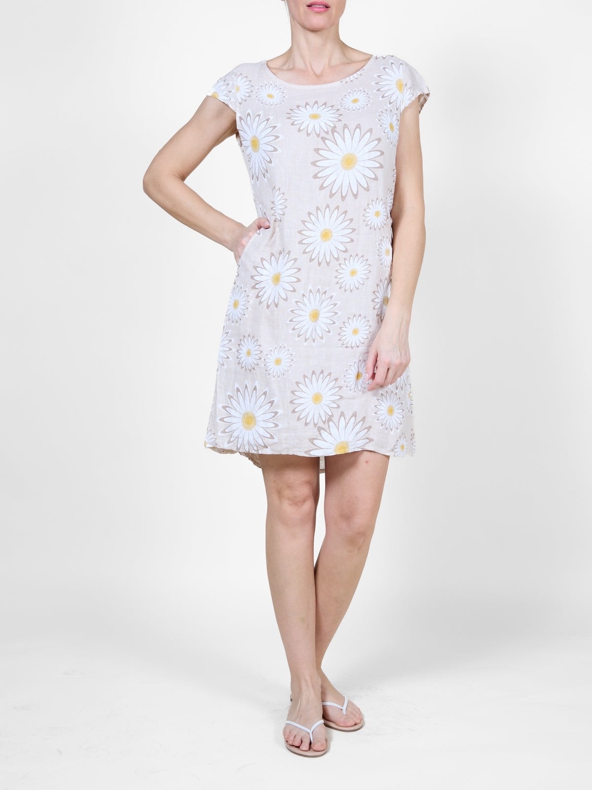 ANGELA MARA Robe marguerites C-Sable