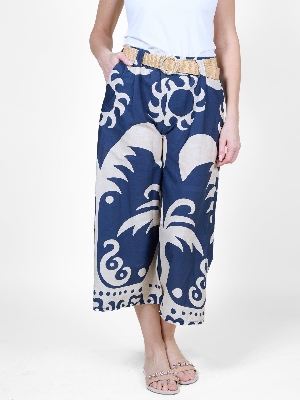 ANGELA MARA Gaucho pull on à imprimé   C-Marine