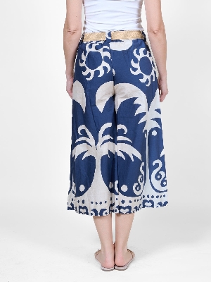 ANGELA MARA Gaucho pull on à imprimé   C-Marine
