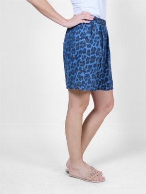 ANGELA MARA Short pull on à imprimé animal C-Bleu