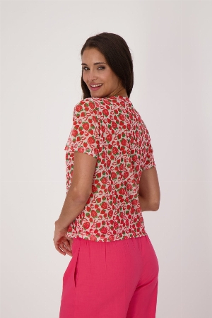 GABBY ISABELLA T-Shirt en mèche à imprimé de fraises C- Rouge