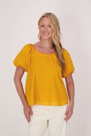 GABBY ISABELLA Blouse à manches courtes bouffantes C-Orange