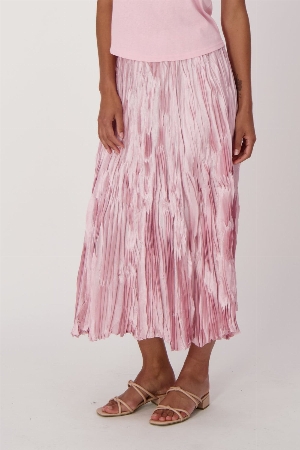 GABBY ISABELLA Jupe de satin plissée C-Rose