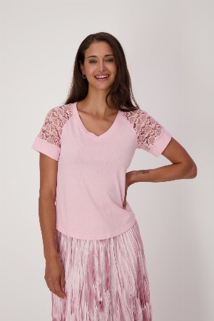 GABBY ISABELLA T-Shirt avec dentelle aux manches