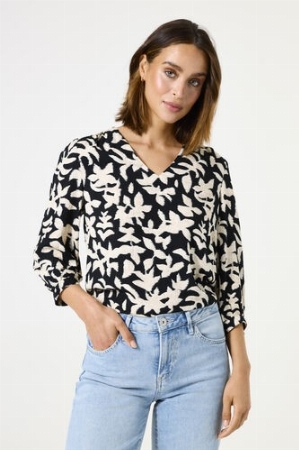 GARCIA Blouse à manches 3/4 imprimé abstrait
