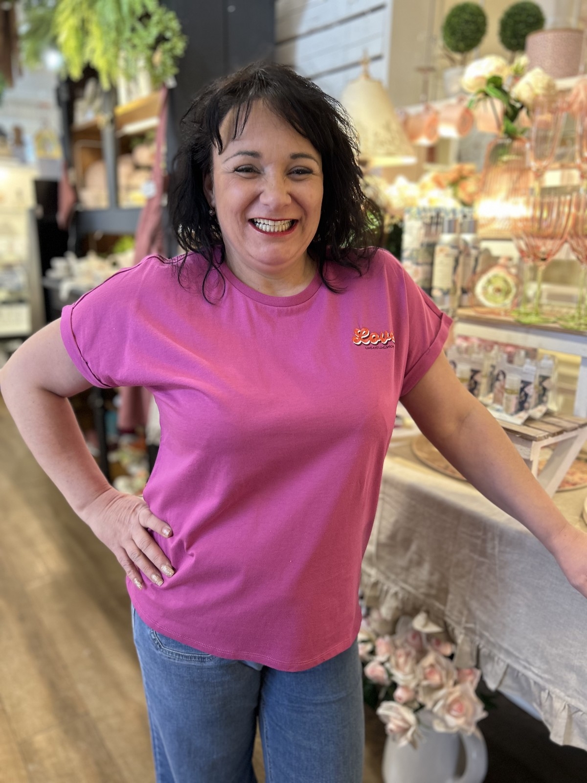 GARCIA T-Shirt avec 'LOVE' brodé au buste C-Mauve