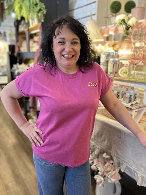 GARCIA T-Shirt avec 'LOVE' brodé au buste C-Mauve