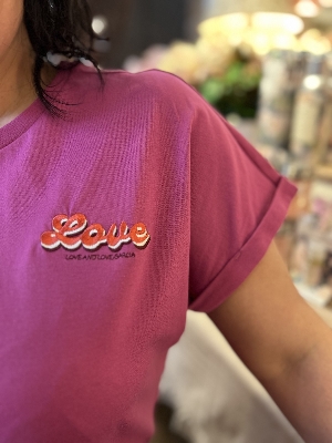 GARCIA T-Shirt avec 'LOVE' brodé au buste C-Mauve