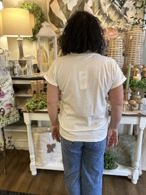 GARCIA T-Shirt avec 'LOVE' brodé au buste C-Blanc