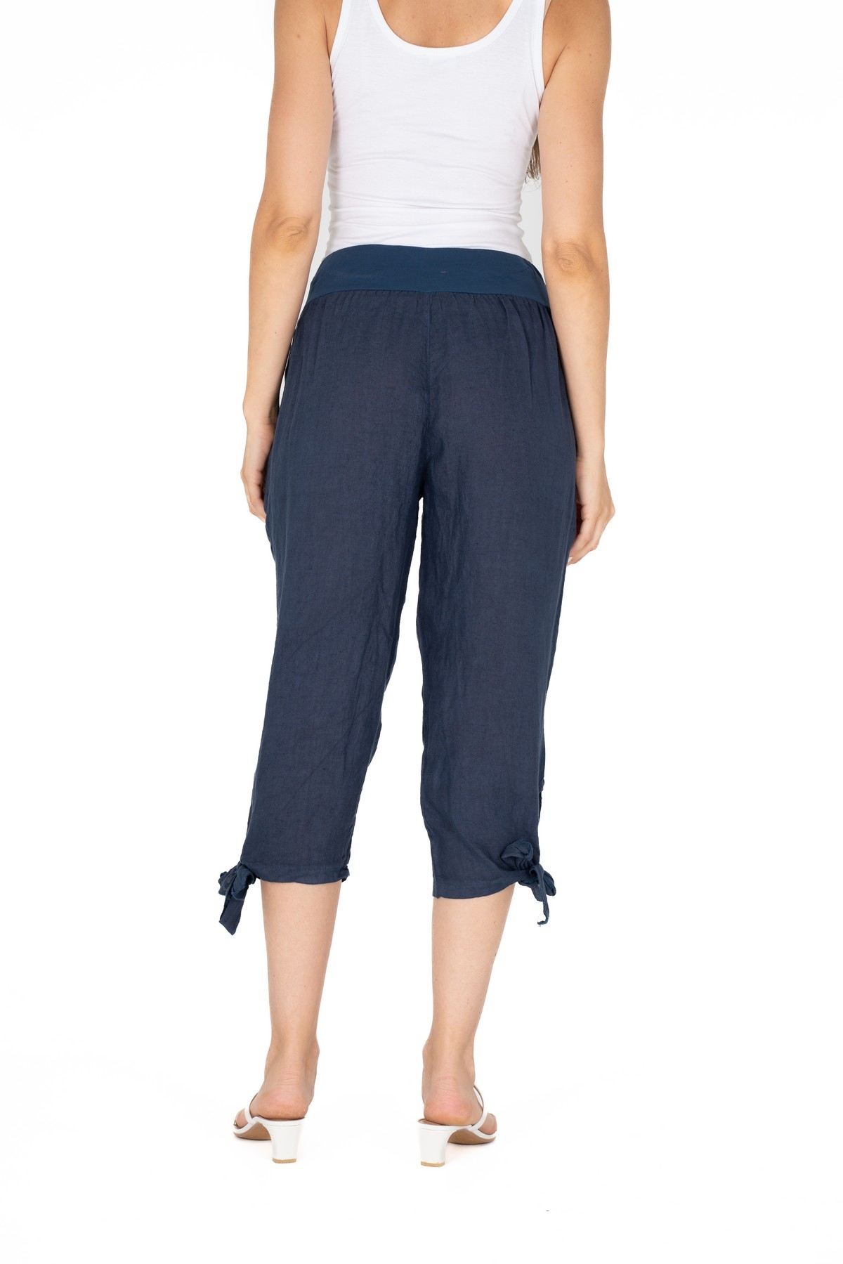 Bleu Foncé FEMME Pantalon Jean baggy taille haute à jambes droites