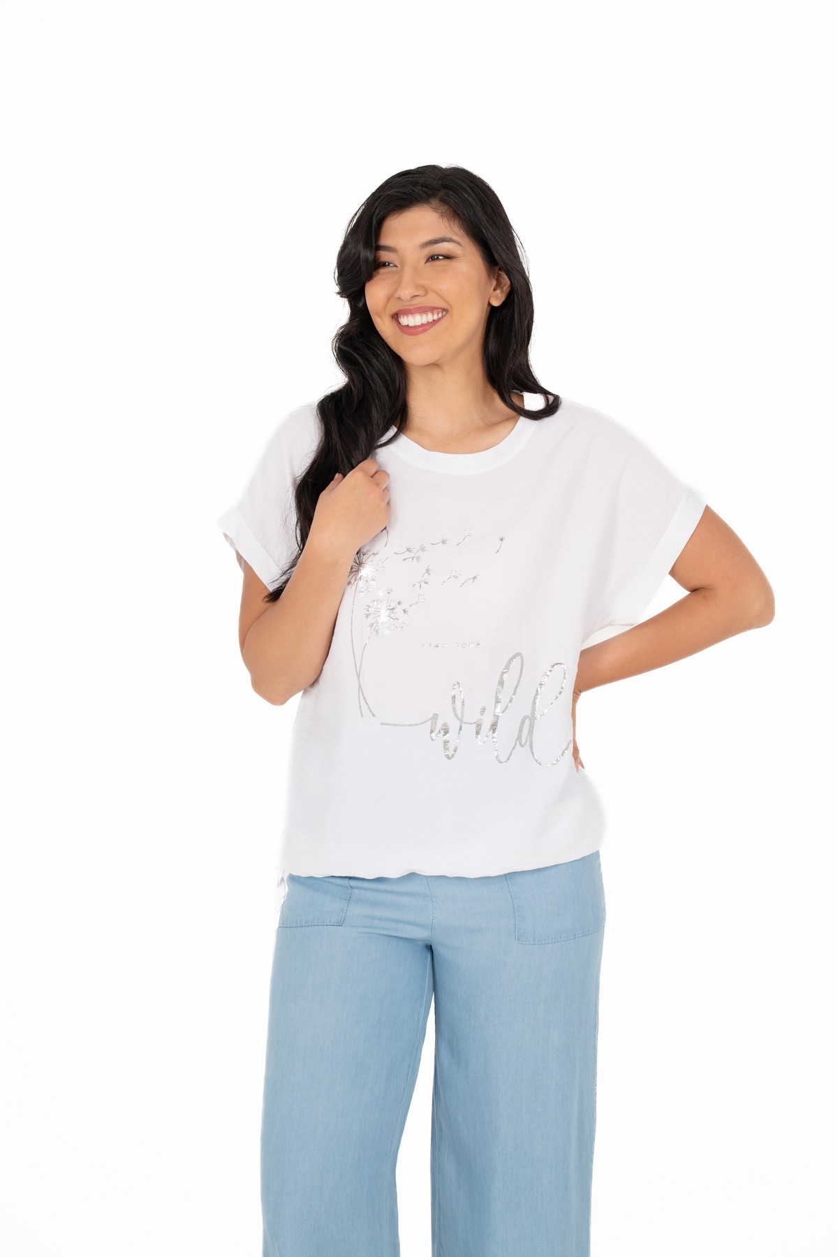 M ITALY Haut à manches courtes imprimé C-Blanc Taille XL