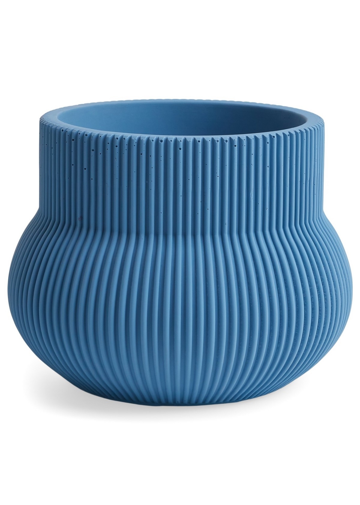 ADV  Jardinière de ciment à motif ondulé C-Bleu
