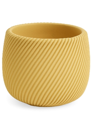 ADV Jardinière de ciment à motif ondulé C-Jaune