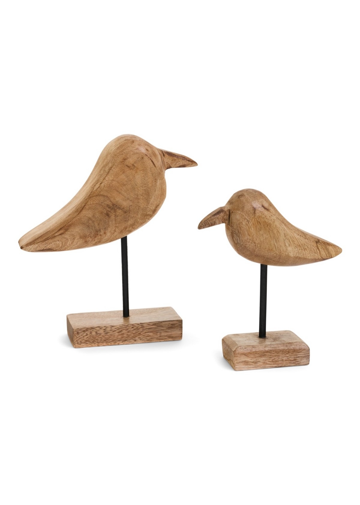 ADV Petit oiseau décoratif en bois de manguier C-Naturel