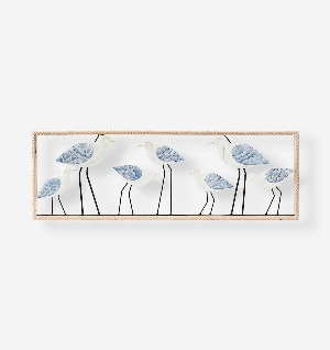 GIFTCRAFT Cadre avec oiseaux de mer de bois et métal
