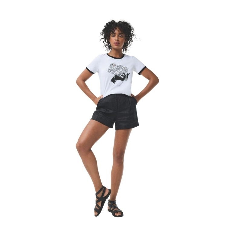 LÉO&UGO T-Shirt avec impression perlée et avec brillants C-Blanc Taille EUR3
