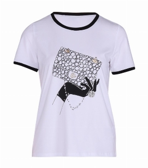 LÉO&UGO T-Shirt avec impression perlée et avec brillants
