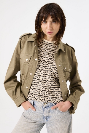 GARCIA Veston style cargo avec boutons pression C- Olive
