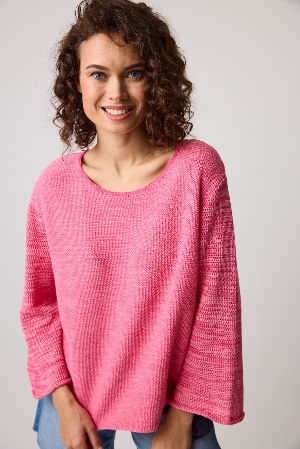 COTTON COUNTRY Tricot léger à manches cloches  C-Fuschia