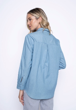 PICADILLY Chemisier avec pierres du Rhin C- Denim
