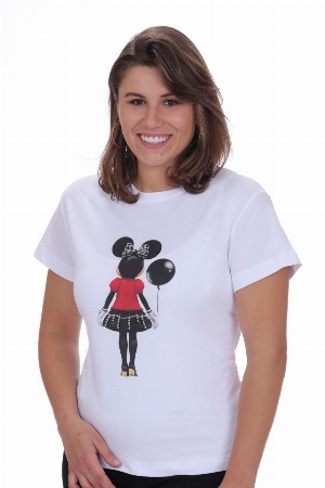 NESS T-Shirt imprimé Minnie Mouse C-Blanc